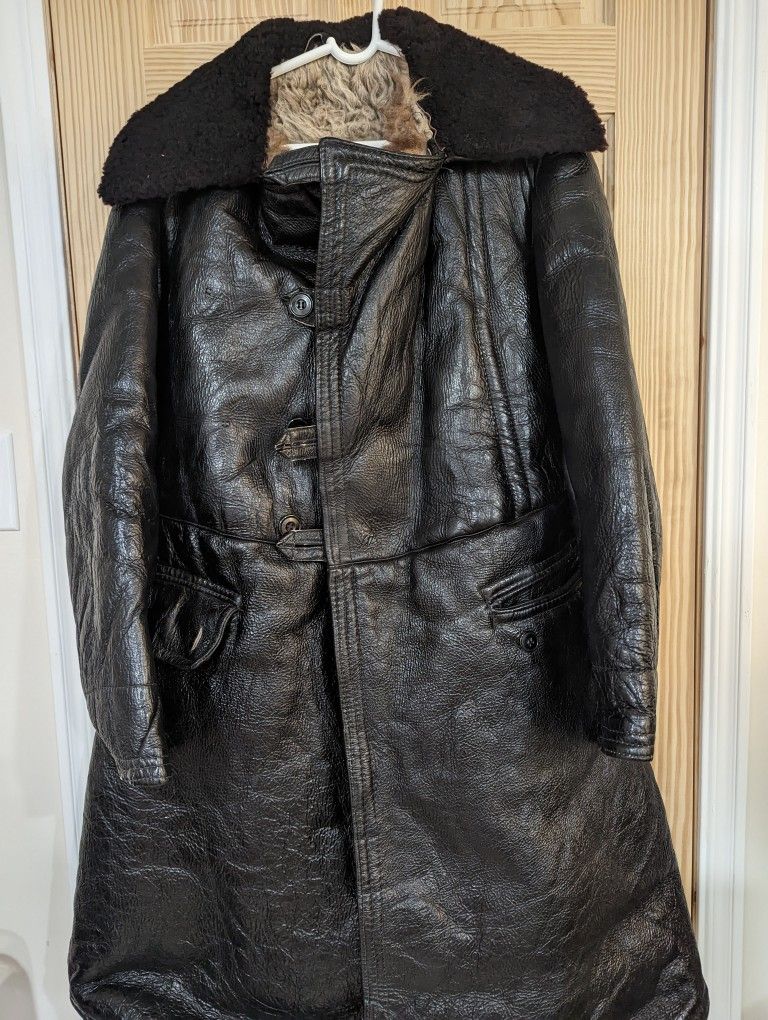 Rare Soviet Union Russian Officers Navy VMF Highest Rank Genuine Sheepskin Bekesha