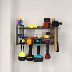 Heavy Duty Floating Tool Shelf, Power Tool Organizer Wall Mounted Garage Tool Organizers and Storage, Drill/Cordless Holder Rack, Black NEW IN BOX.

M