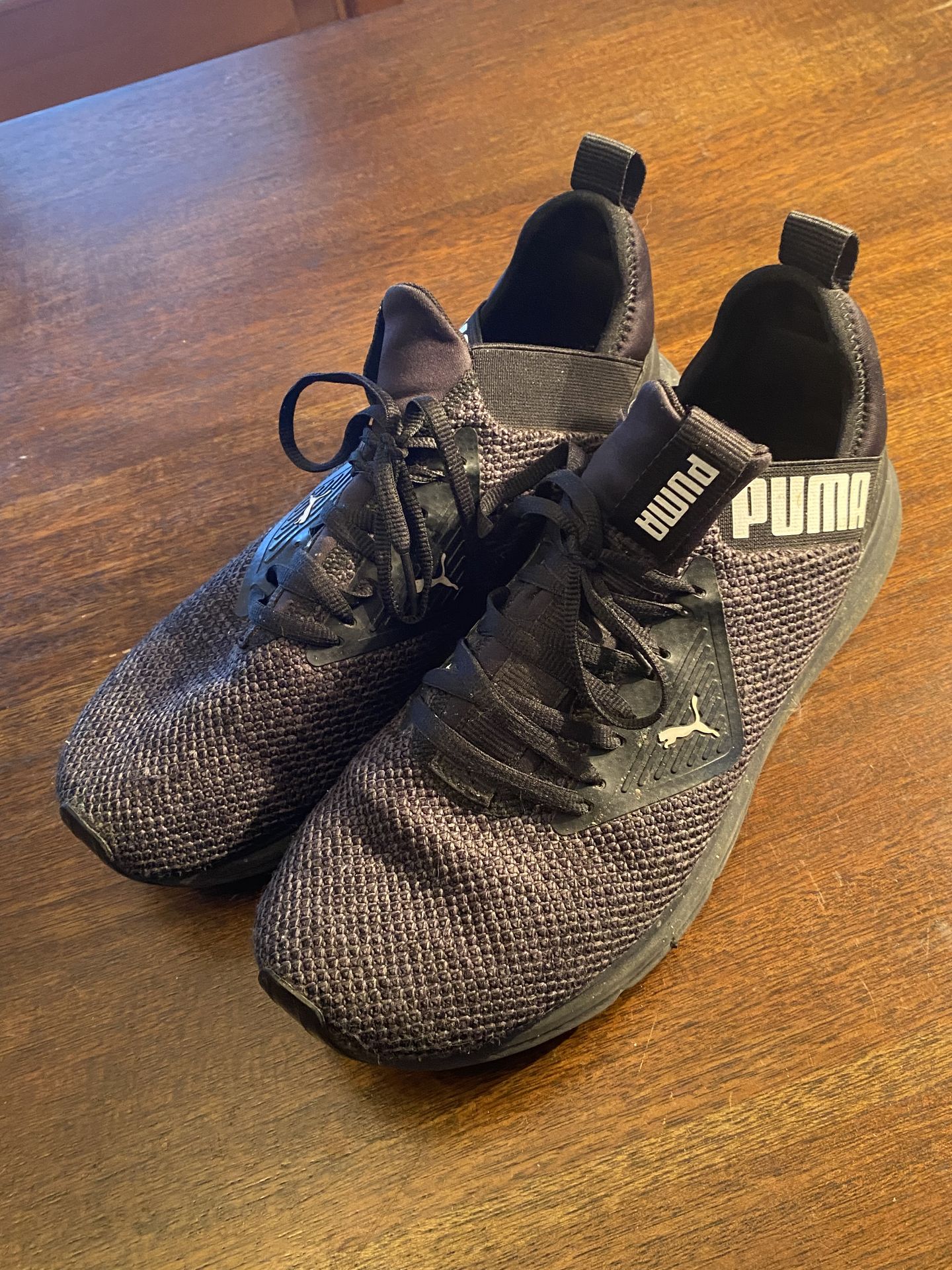 Mens Puma Enzo Beta Woven 376840 04 Black White Slip On Sneakers Shoes Size 9