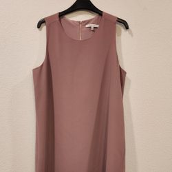 NAKED ZEBRA PINK DAY DRESS W/ BACK ZIPPER & SLIP SZ LG