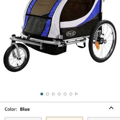 3 in 1 two seats Bicycle Trailer Jogger Stroller For Kids
