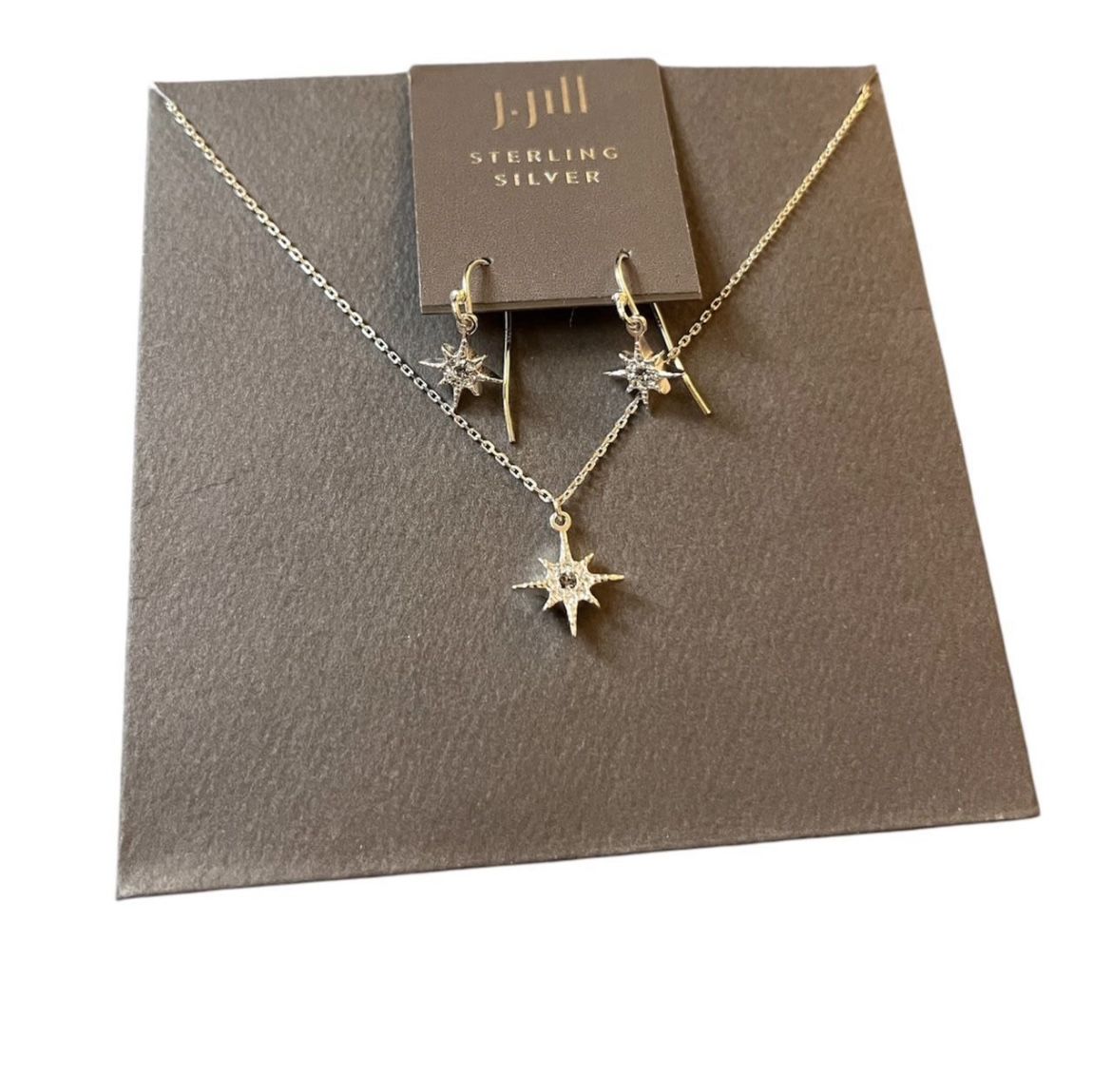 Sterling Silver Star Necklace and Earring Set