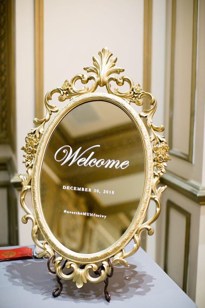 Antique mirror | gold mirror | wedding sign | welcome sign | wedding mirror