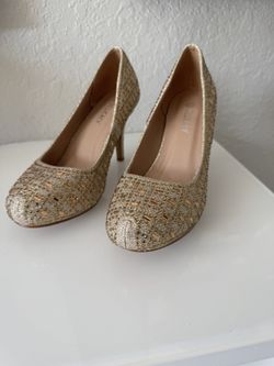 Gold Glitter Heels