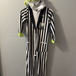 BEETLEJUICE COSTUME HOODED COSTUME FLEECE ONE PIECE PAJAMA SLEEPER FOR KIDS