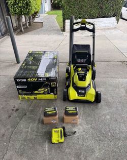 RYOBI 40V HP Brushless 21 in. Cordless Battery Walk Behind Self-Propelled Lawn Mower with (2) 6.0 Ah Batteries and Charger