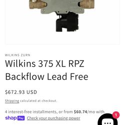 Wilkins375 CL RPZ Backflow Lead Free