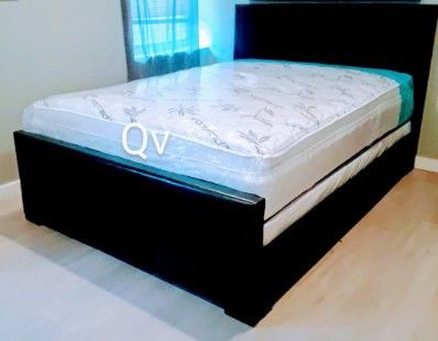 $350 Queen Bed With Mattress And Box spring Brand New Free Delivery