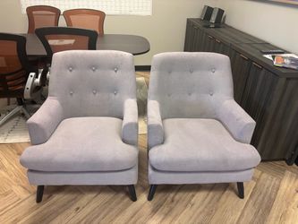 2 grey living room chairs