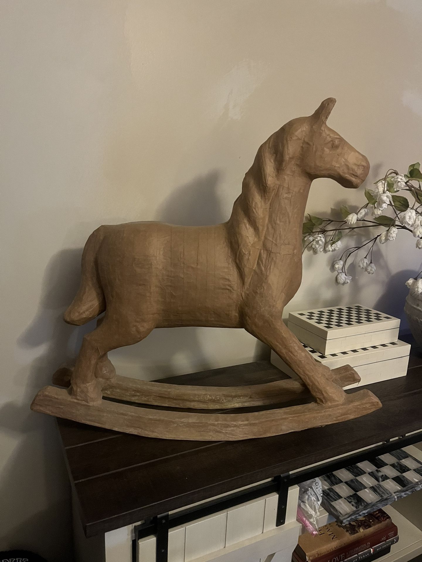 Large Vintage Paper Mache Rocking Horse