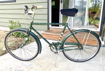 Rare 1960s Hercules Nottingham Vintage 3-Speed Cruiser Bicycle, Green