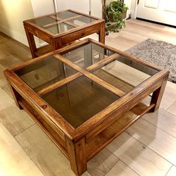 Coffee Table, Vintage 1970s, and Side Table / Broyhill