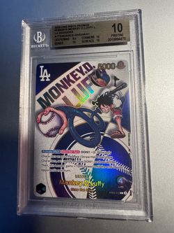 2025 ONE PIECE PROMOS DODGERS X ONE PIECE #EB02-010 MONKEY D. LUFFY BGS 10