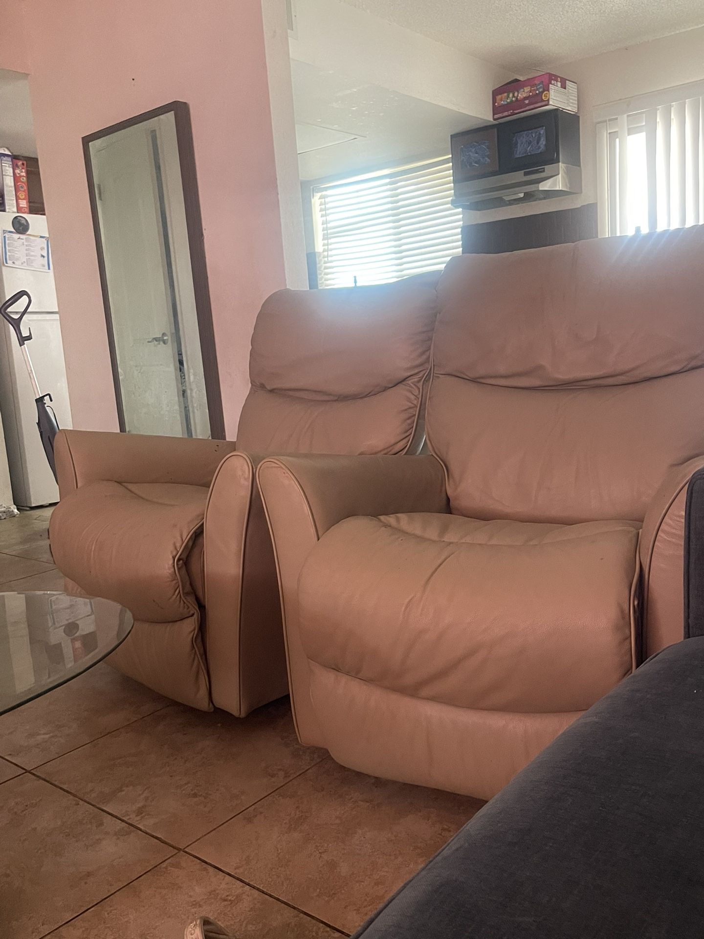 2 Beige Lazy Boy Recliners