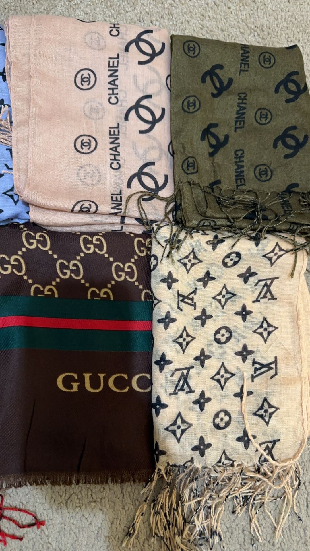 12 Branded Scarfs Shawls Brand New