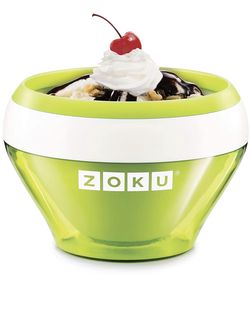 Zoku Ice Cream Maker, Compact Make and Serve Bowl with Stainless Steel Freezer Core Creates Soft Serve, Frozen Yogurt, Ice Cream and More in Minutes