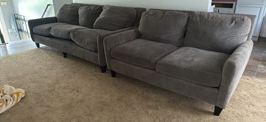 sectional couch, gray