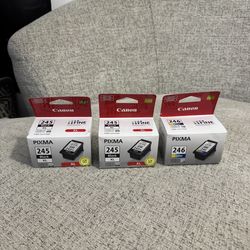 Lot of 3 New Canon PG-245XL CL-246 Black Color Genuine Ink Cartridge for PIXMA