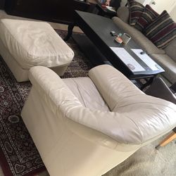Leather Chair With Ottoman