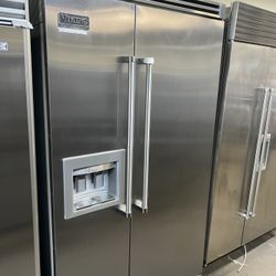 Viking 48”Wide Built In Stainless Steel Side By Side Refrigerator 