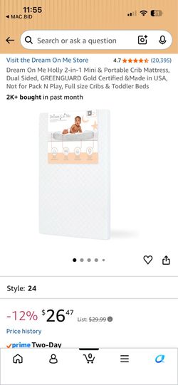 Dream on me, mattress, brand, new and sealed box