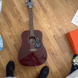 Epiphone Maroon Acoustic Guitar 6 String