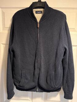 Chaps Full-Zip Sherpa-Lined Knit Sweater