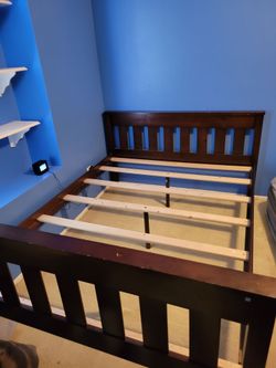 Full size Dark wood bed frame