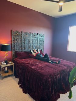 King sized velvet bedding with two shams
