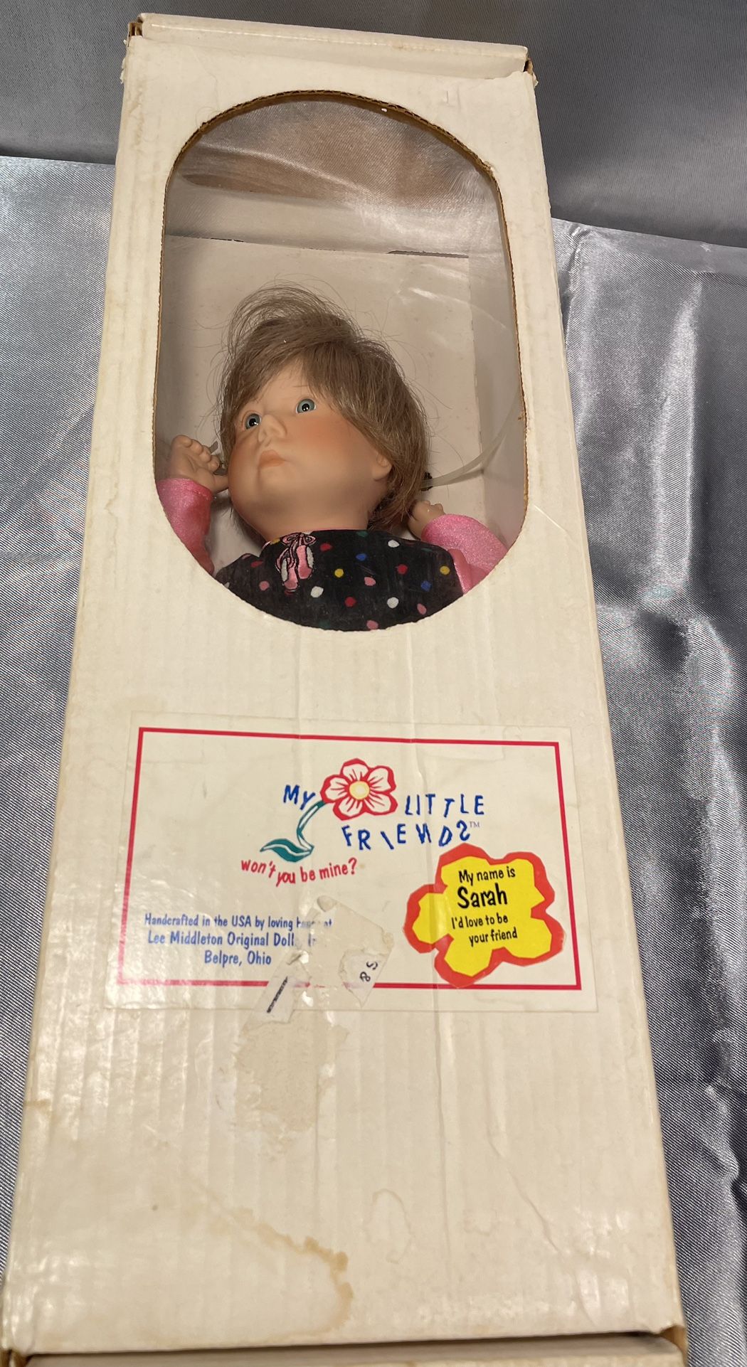 Collectible Lee Middleton my little friends Sarah . In original packaging In great condition. All proceeds go towards my cancer treatment and recover