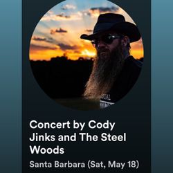 3 Cody Jinks Concert Tickets! $155 / Ticket!