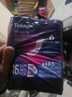 Prevail Daily Pads Long Moderate Absorbency 16 Count