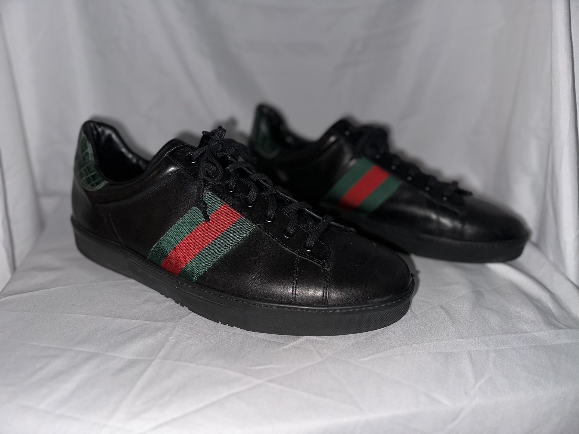 Gucci Ace Crocodile Black Size 15