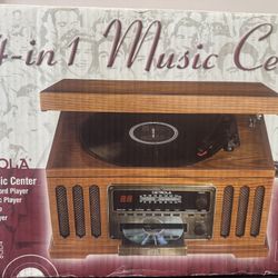 Detrola 4-in-1 Music Center (record player, CD, cassette, Radio