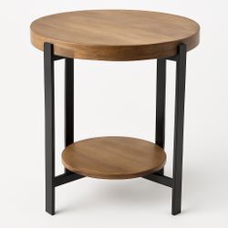 Wood And Metal Side Table 