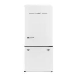Classic Retro 30 in 17.7 cu. ft. Frost Free Retro Bottom Freezer Refrigerator in Marshmallow White, ENERGY STAR