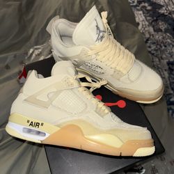 Jordan 4 Retro Off-White Sail Mens Size 9.5 
