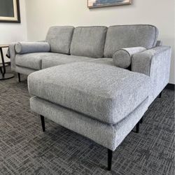 HAZELA CHARCOAL SOFA CHAISE AND LOVESEAT