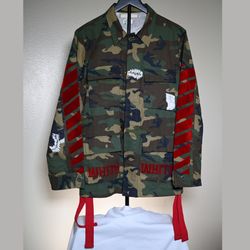 OFF-WHITE camouflage jacket olive red - Size M 