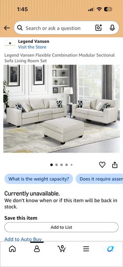 Like New Legend Vansen Modular Sectional Sofa + Ottoman – Only 3 Months Old – $850 OBO