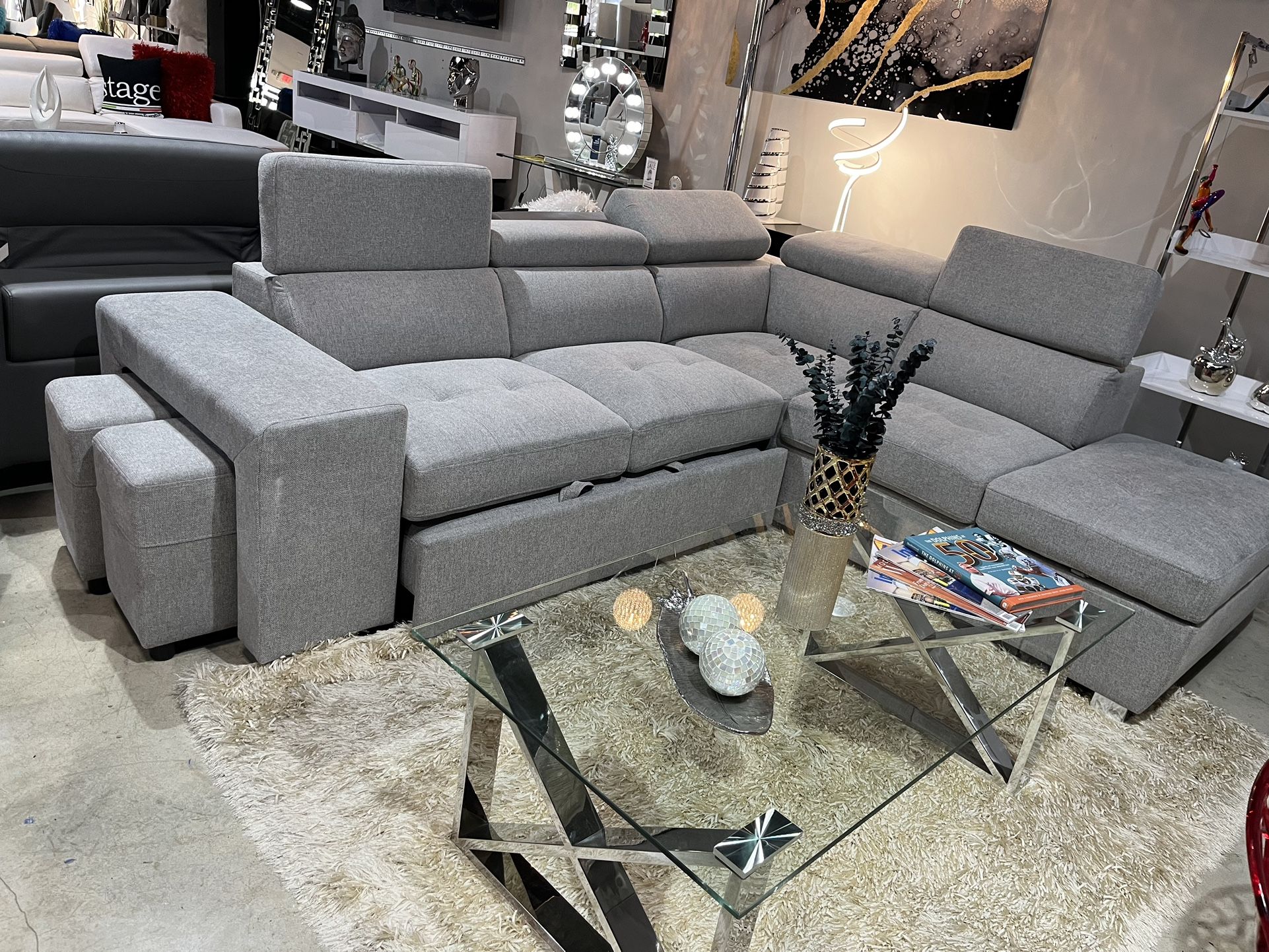 Sleeper Sectional With Ottoman Floor Sample $949