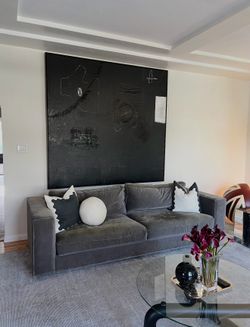 Restoration Hardware Maxwell 8’ Sofa – Perennials Performance Velvet – Gray