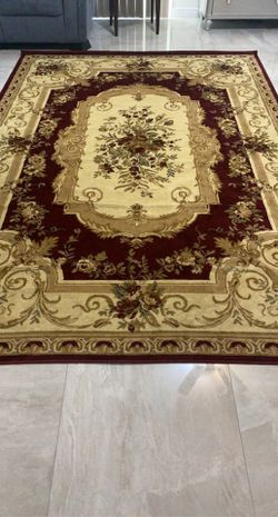 7 By 10 Turkish Rug Maroon And Beige 