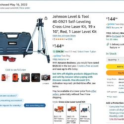 Johnson Self-Leveling Cross-Line Laser Level Kit
