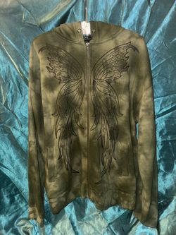 Medium Green Tie Dye Butterfly Hoodie