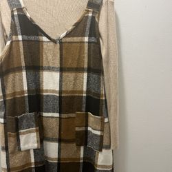 Women Jumper Dress With Matching Shirt Size xL