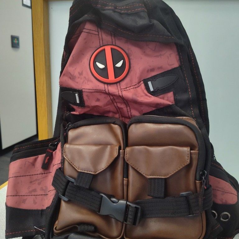 deadpool leather backpack Marvel Merc With A Mouth Verbiage All Over Print Laptop Travel Backpack 17" : Electronics Unleash your inner mutant with the Deadpool and Wolverine Mini Backpacka must Durable Marvel Deadpool backpack is