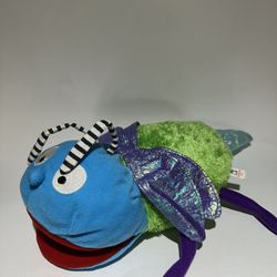 Manhattan Toy Stuffed Plush Bug Inspect Hand Puppet Green Blue Shiny Wings