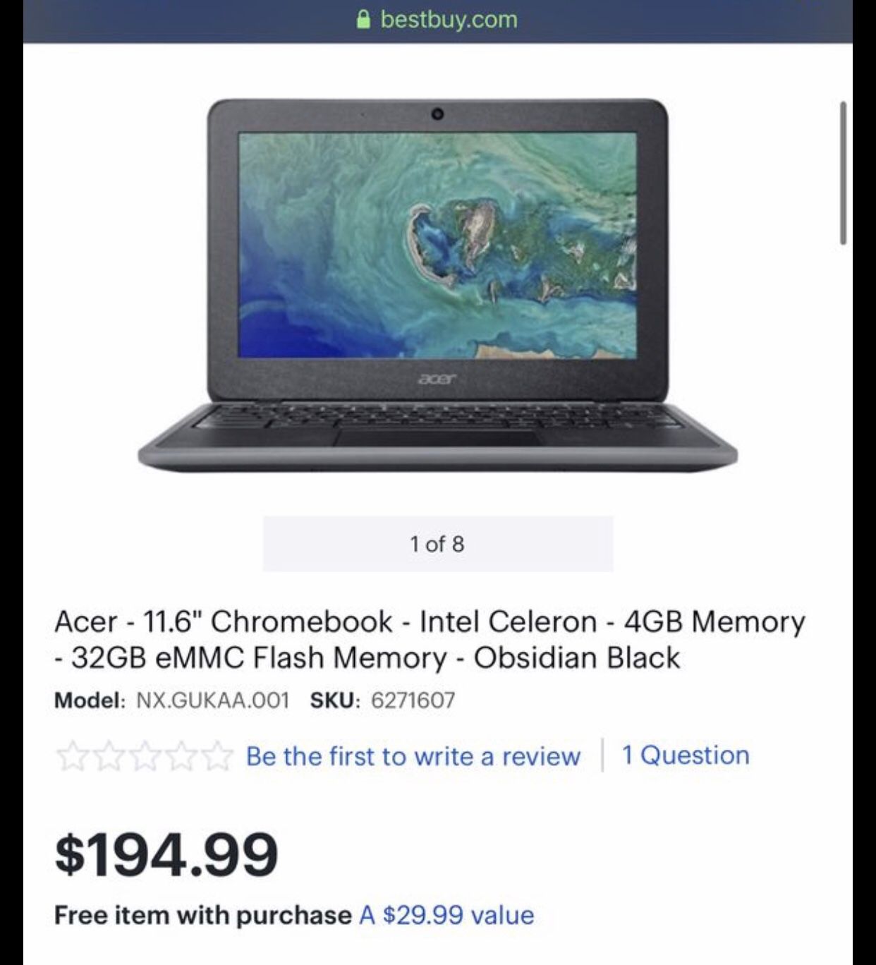 Chromebook Acer 11.6