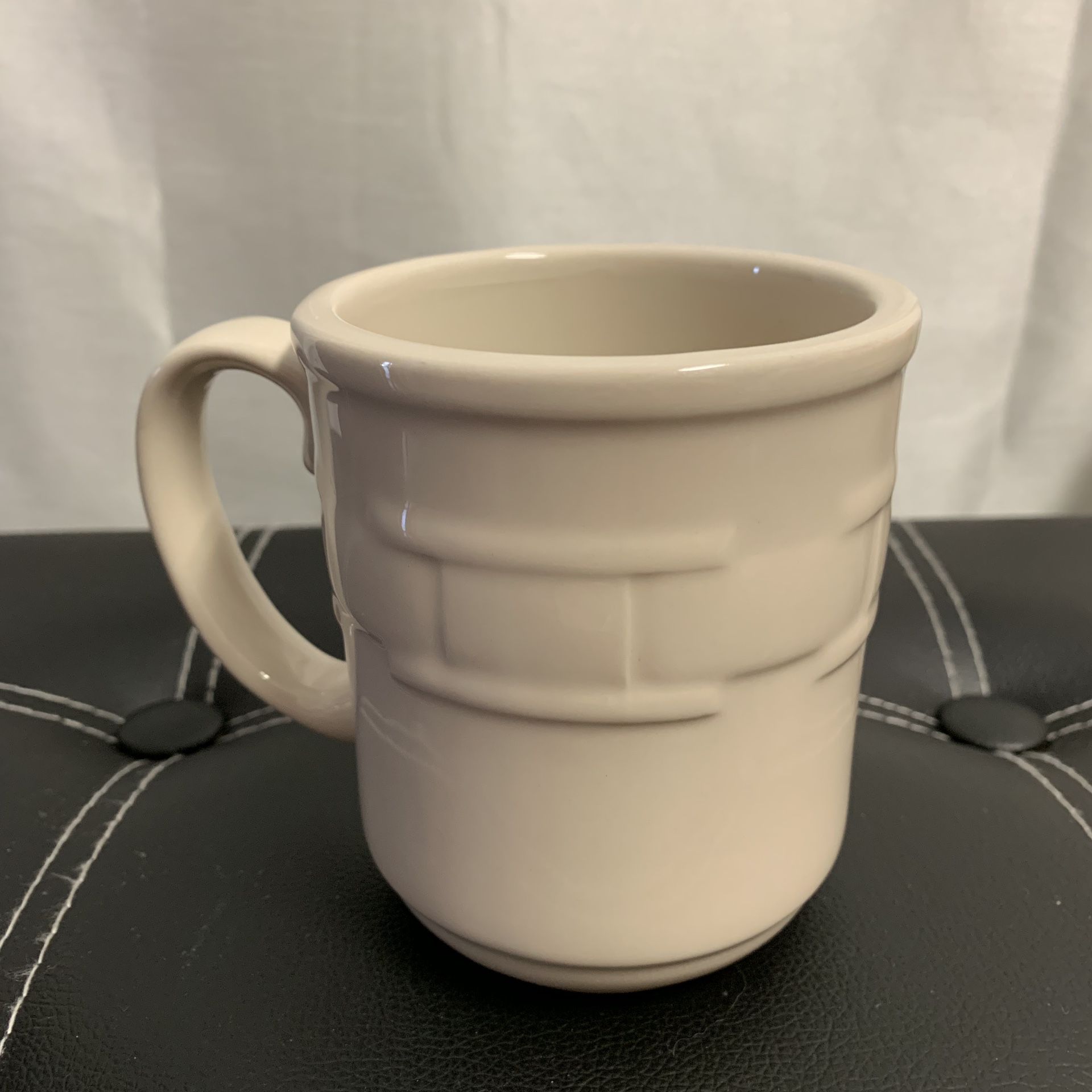 Longaberger Pottery Woven Traditions Ivory Coffee Mug Cup
